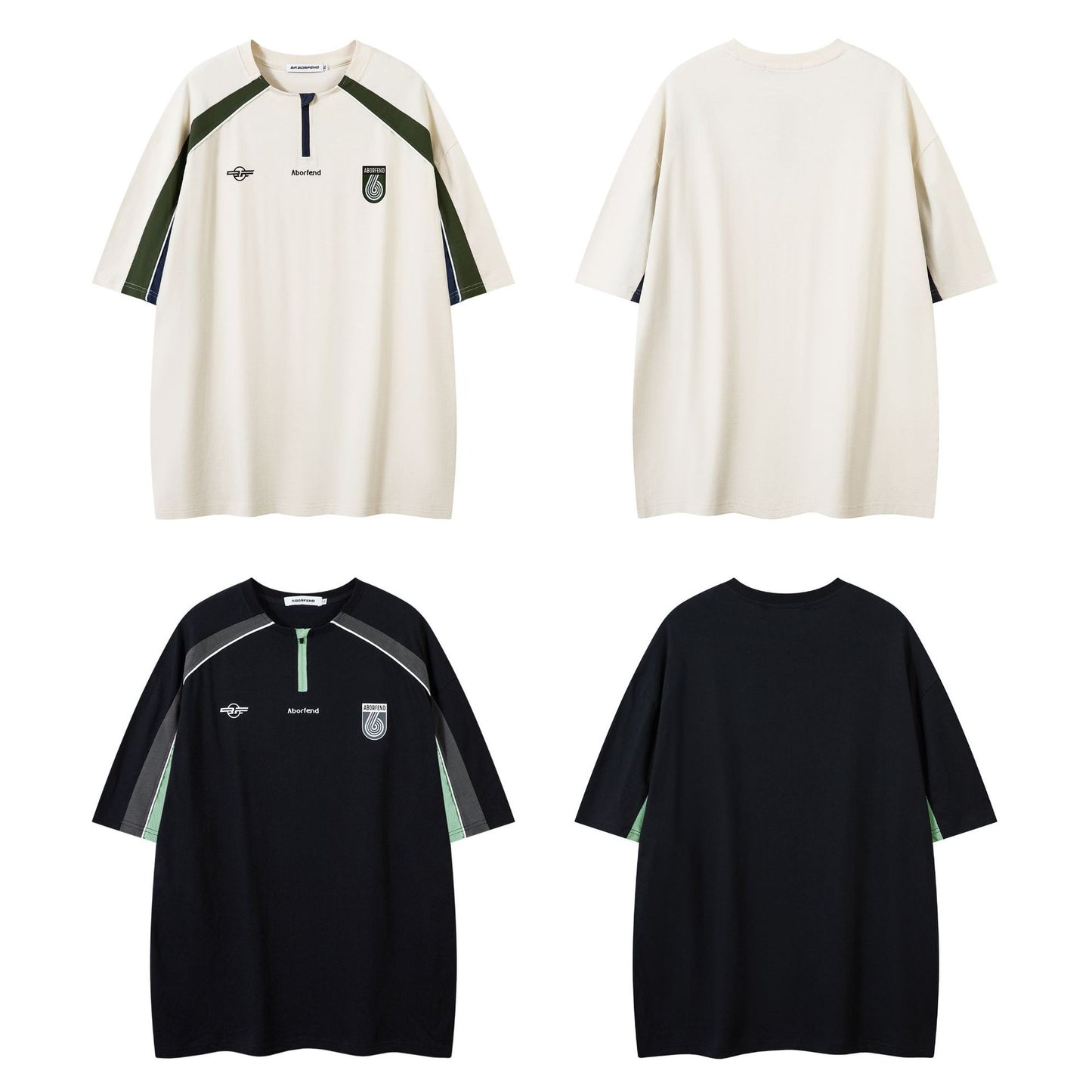 Hip hop shirt summer short sleeve zipper t-shirt