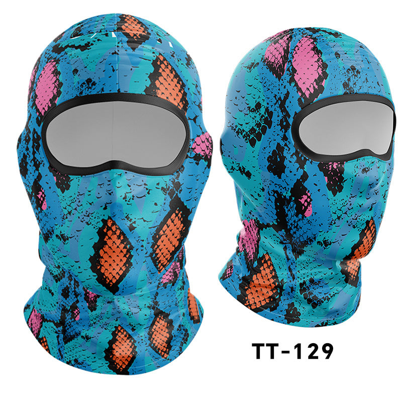 Cycling Windproof Hood Camouflage Python Ice Silk Mask Sunscreen Windproof