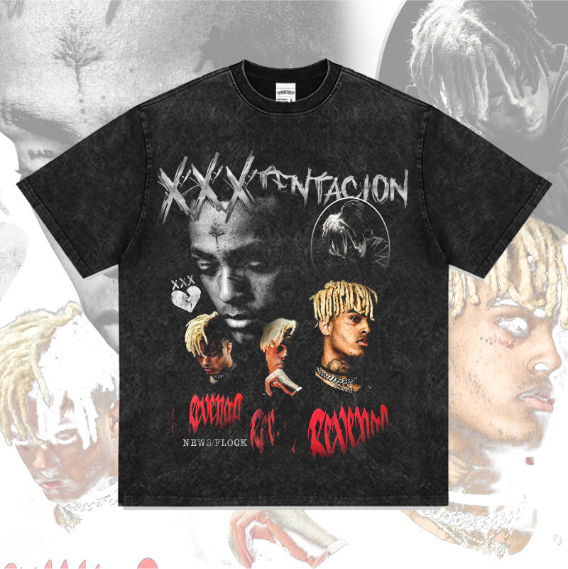 New york hip hop shop XXX Tentacion vintage vintage hip hop rap print short sleeve t-shirt