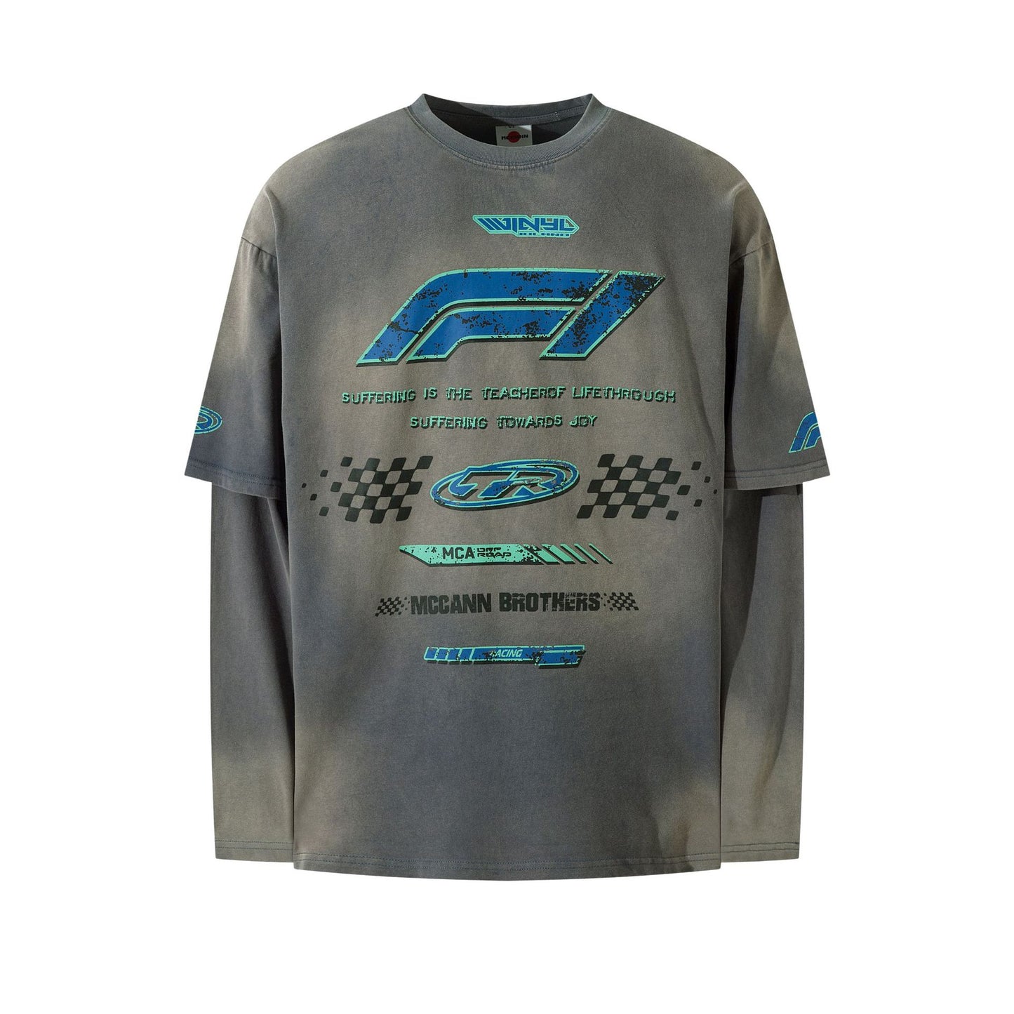 Unisex long-sleeved shirt with monkey print