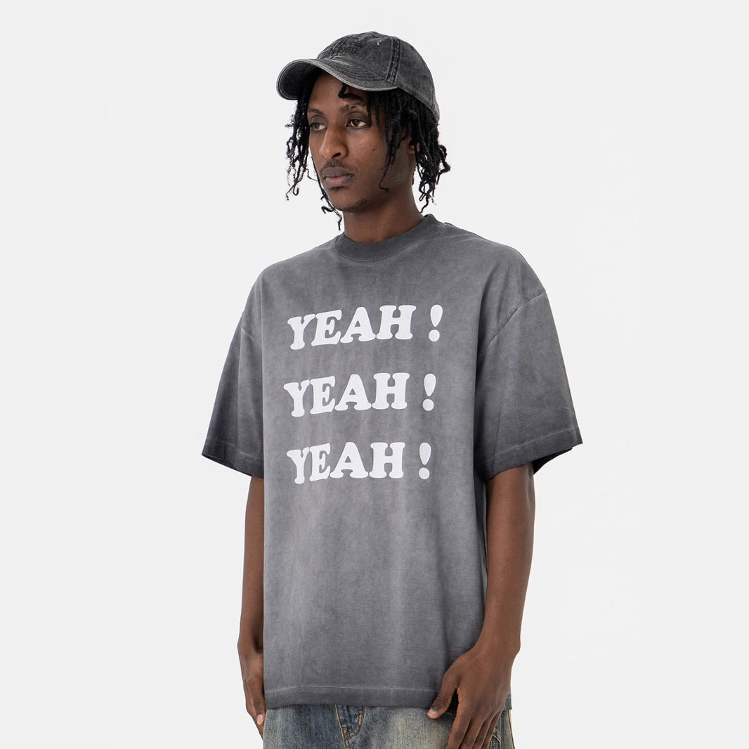 Vintage College Shirts Summer Vintage Alphabet Print Crew Neck Short Sleeve T-Shirt