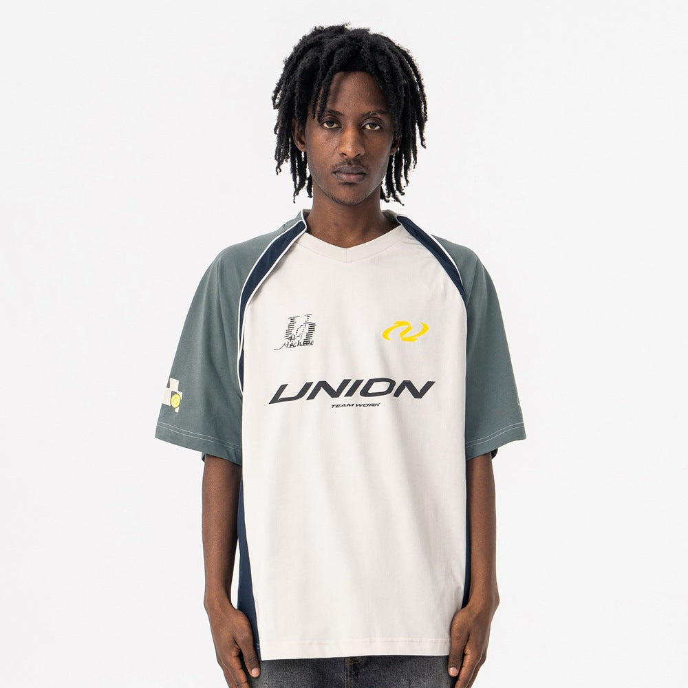 Vintage College Shirts Summer Loose Short Sleeve T-Shirts