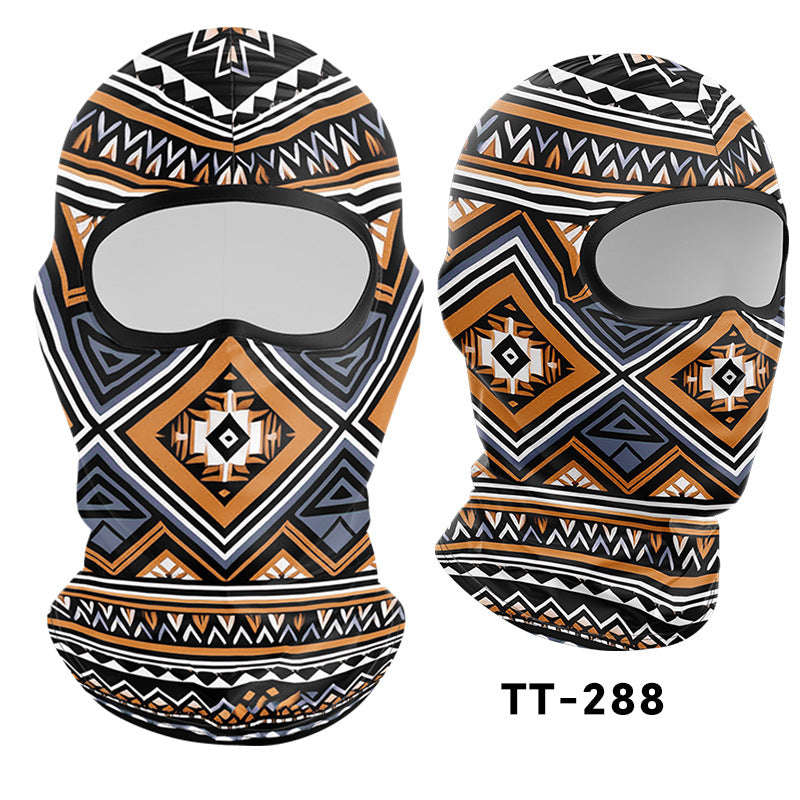 Cycling Windproof Hood Bionic Camouflage Printed Ice Silk Sunscreen Mask