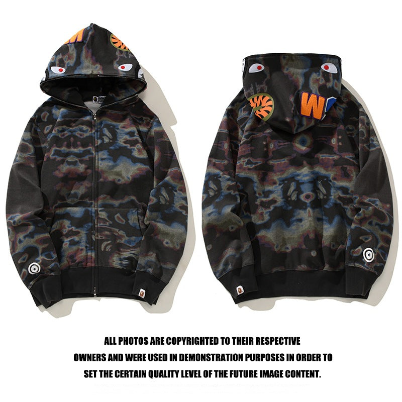 Ape Hoodie Thermal Imaging Camouflage Shark Hooded Cardigan Zip Sweater Jacket