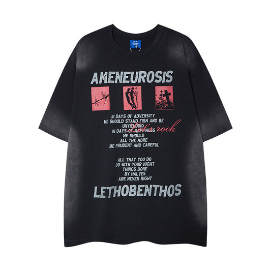 Nyc 1990 Shirt Summer Graffiti Print Short Sleeve T-Shirt