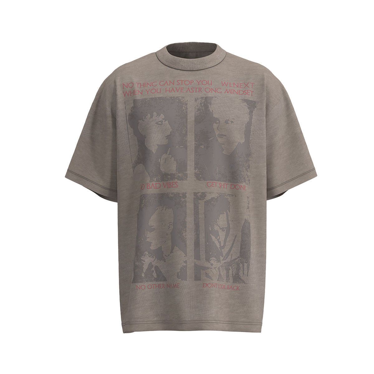 Hustle vintage summer hip hop character print t-shirt short sleeve