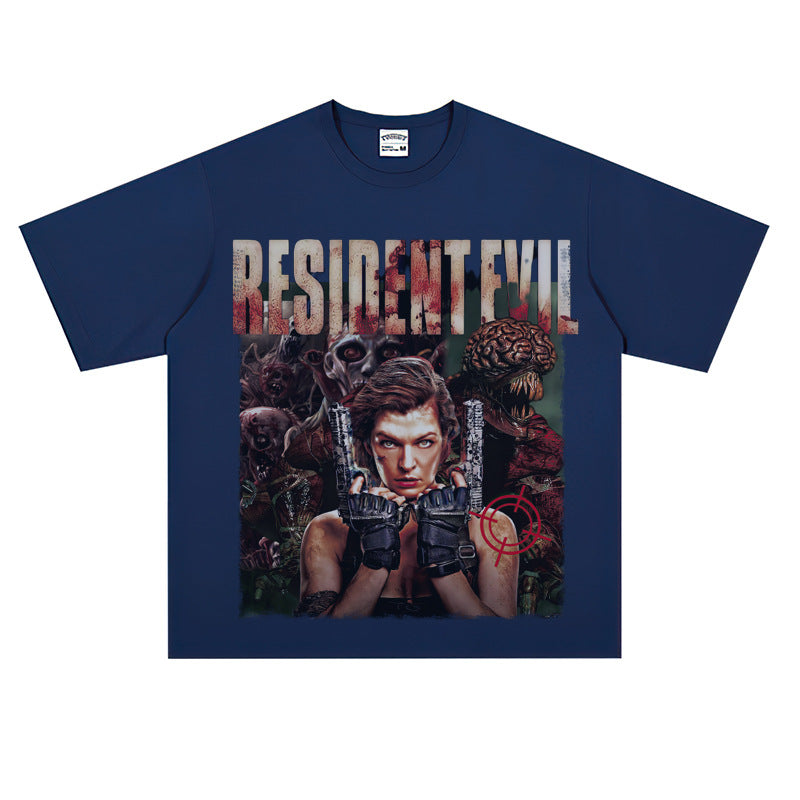 Film Star T Shirt Personalized Cotton Short Sleeve Loose Retro Design T-shirt for Men and Women