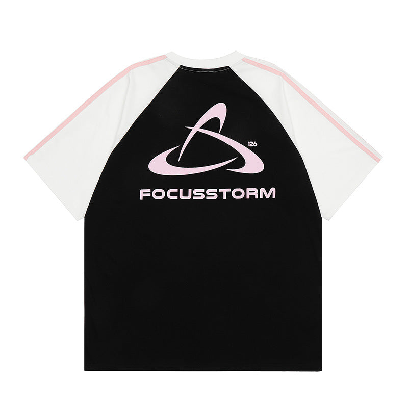 Vintage T Shirts Hip Hop Vintage Alphabet Print Short Sleeve T-Shirt Summer Loose Half Sleeve Tee