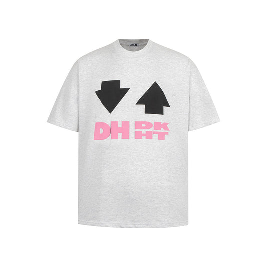 New York Hip Hop Style Vintage Floral Embroidery Crew Neck Short Sleeve T-Shirt