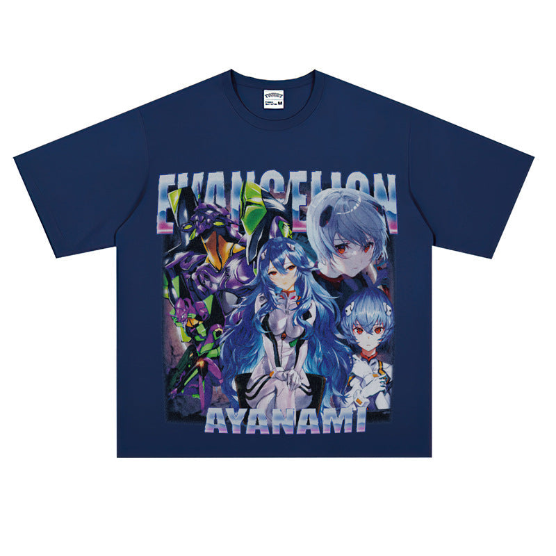 Film Star T Shirt Short Sleeve Loose Pure Cotton Trendy T-shirt Men and Women