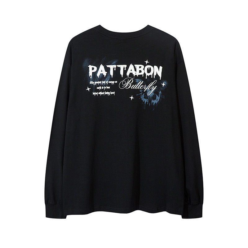 Marcas De Streetwear Butterfly Print Long Sleeve T-Shirt