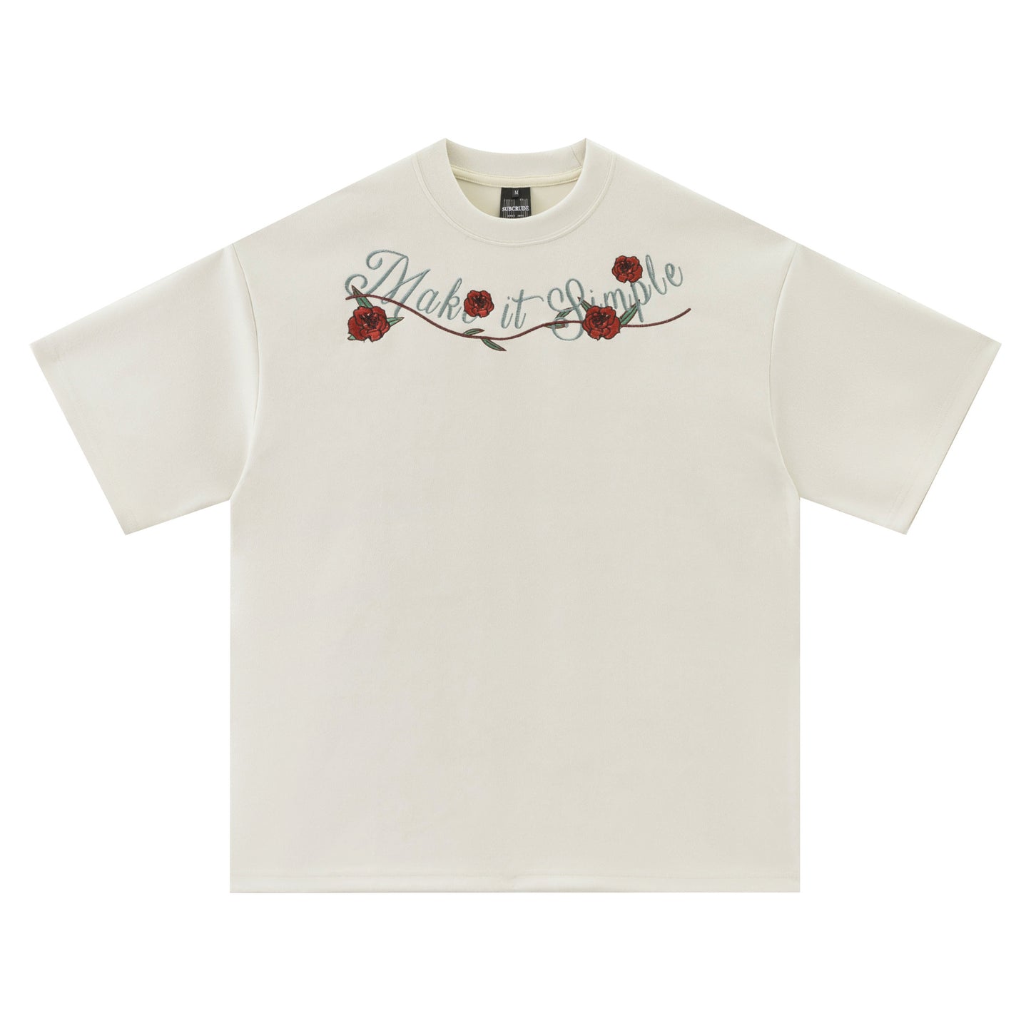 Hip Hop Clothing T-Shirt Floral Embroidery Short Sleeve tee