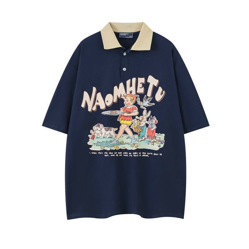 Vice streetwear Summer Cartoon Print T-Shirt Crew Neck Short Sleeve T-Shirts
