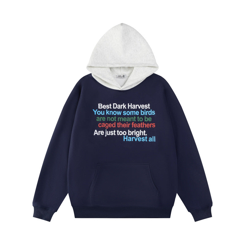 Streetwear Hoodie Sweater Spring Color Letter Print Loose Hoodie