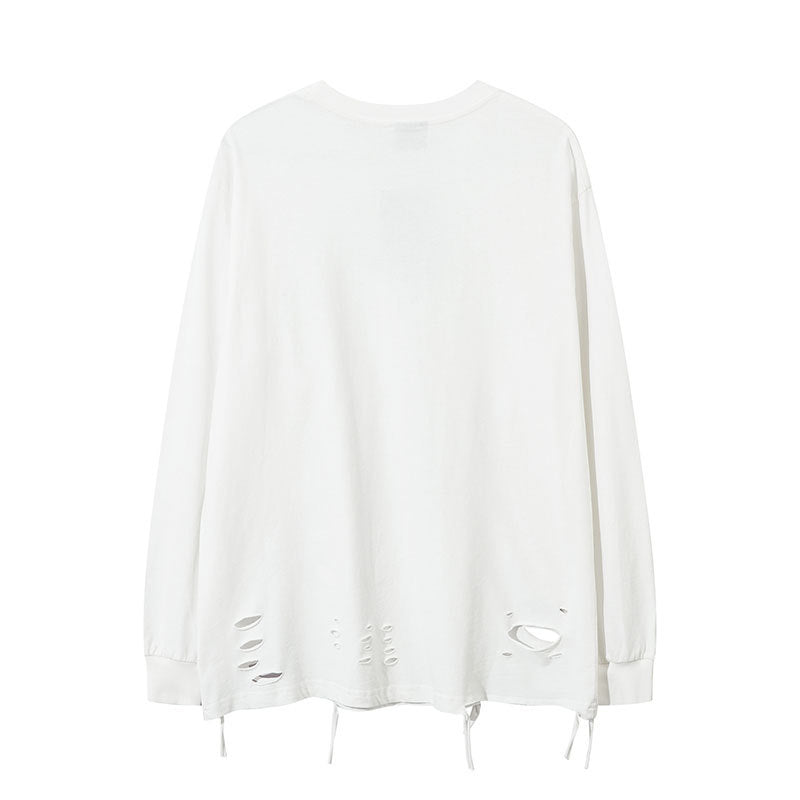 Marcas De Streetwear Vintage College Print Long Sleeve T-Shirt