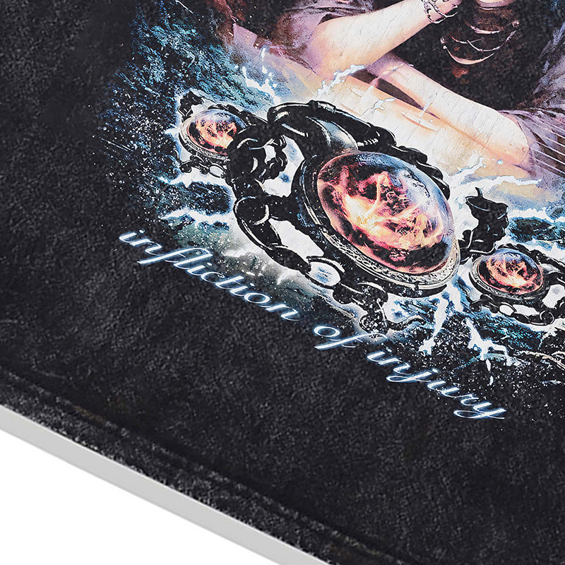 Ropa Vintage Hombre Graffiti Short Sleeve T-Shirt Loose Top