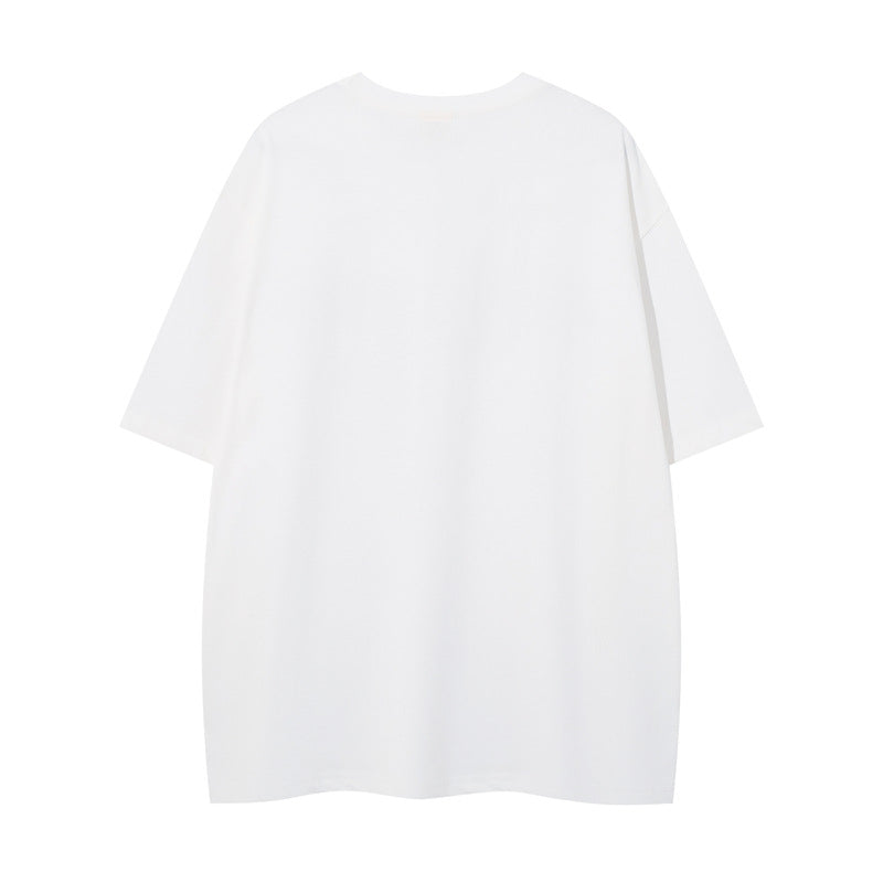Y2K mens shirt summer casual round neck half sleeve top