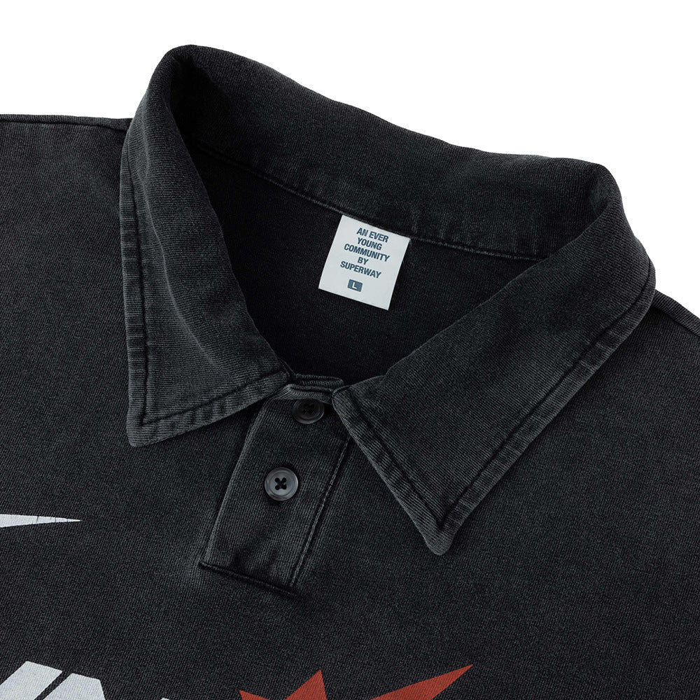 Vintage 90s Hip Hop Clothing Polo Shirt Vintage Casual Short Sleeve T-Shirt