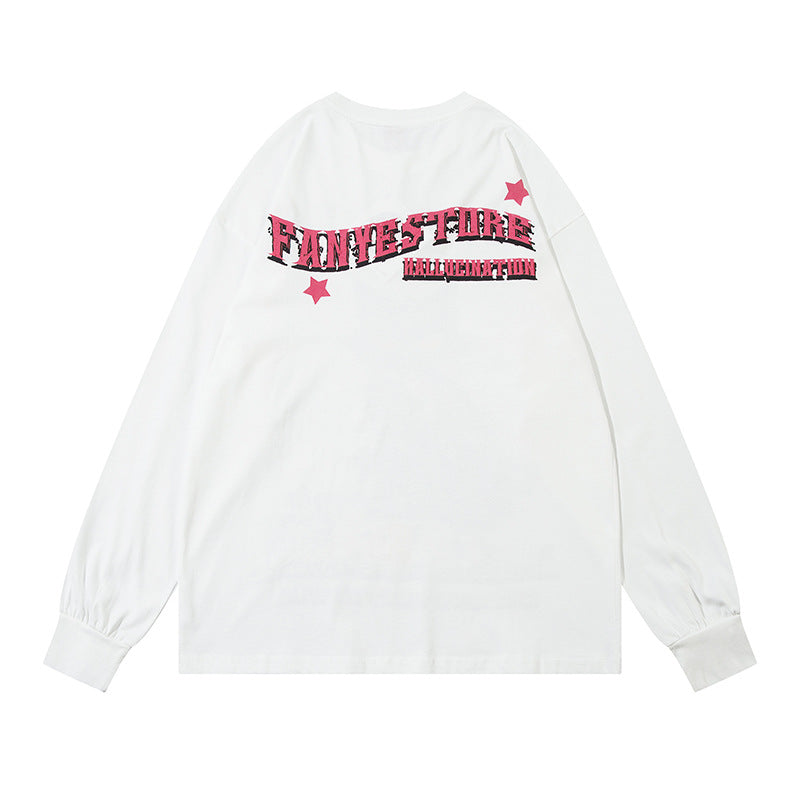 Vintage Usa Shirt Pussy Print Long Sleeve T-Shirt oversize