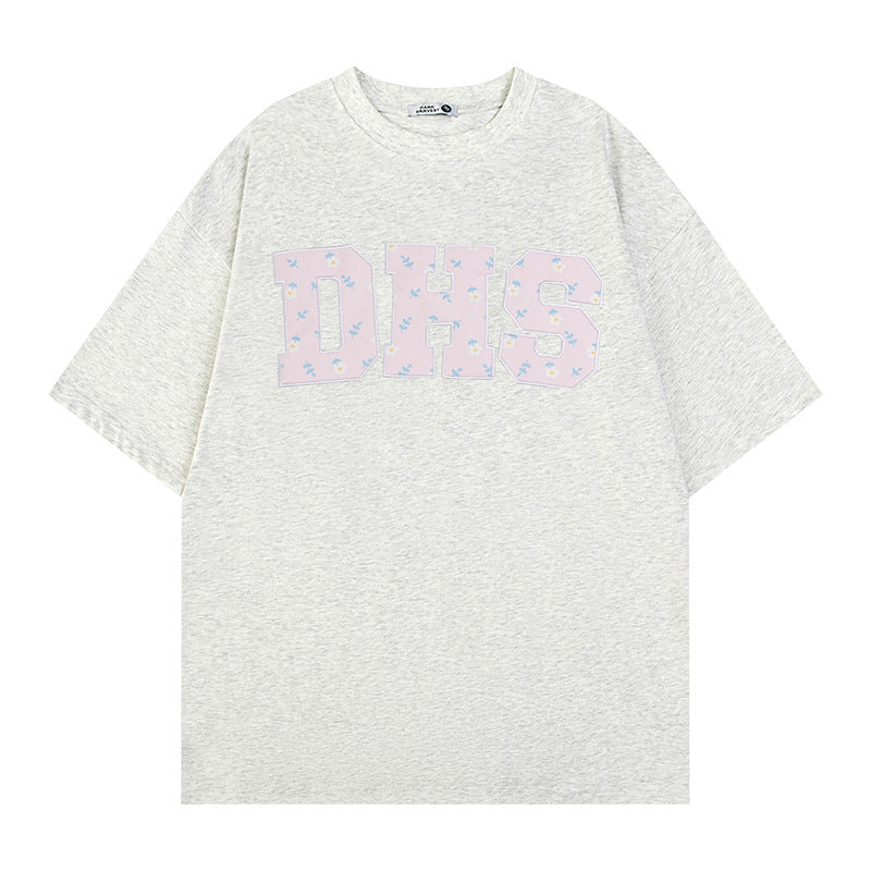 Vintage Tišö Rt Alphabet Short Sleeve T-Shirt Summer Loose