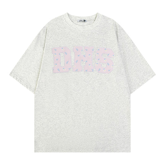 Vintage Tišö Rt Alphabet Short Sleeve T-Shirt Summer Loose