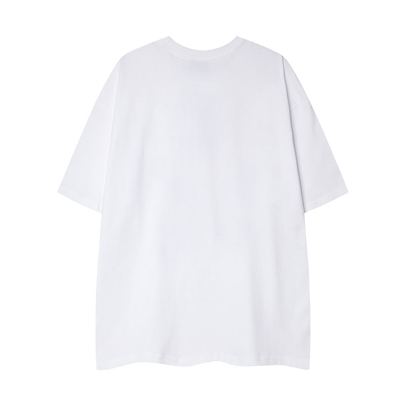 Casual Street Wear Butterfly Print Crew Neck Short Sleeve T-Shirt Vintage Loose