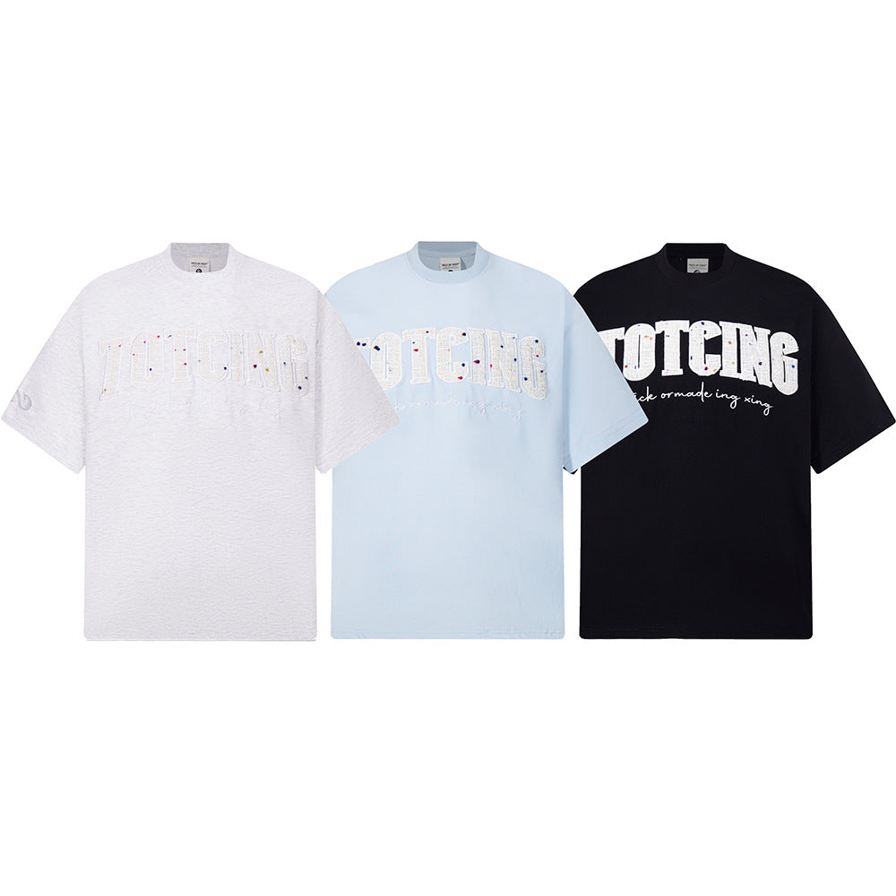 Hip Hop Clothes New York Vintage Embroidered Short Sleeve T-Shirt