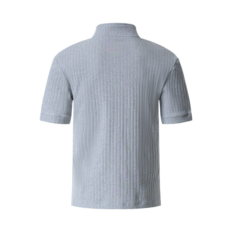 Casual Street Wear Vintage Crew Neck Knitted Short Sleeve T