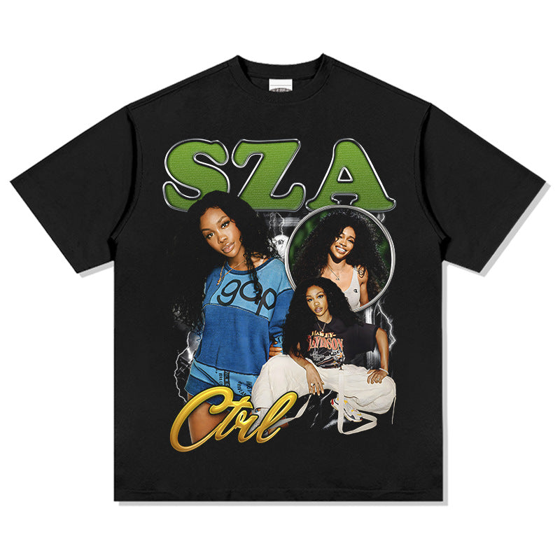 New york hip hop shop vintage sza print short sleeve t-shirt