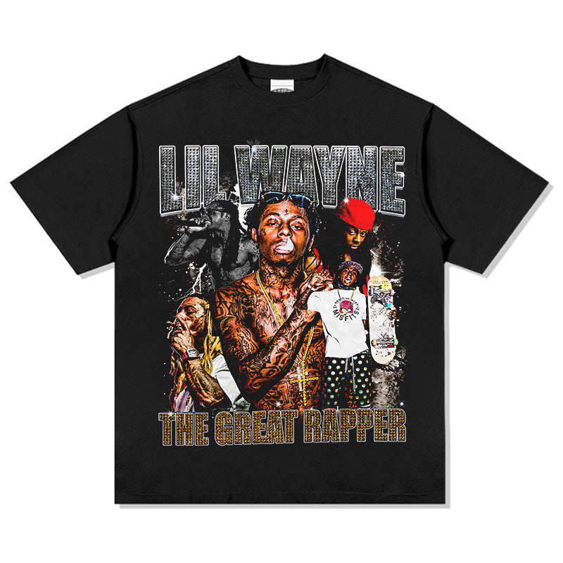 Marcas streetwear usa vintage ilwayne print short sleeve t-shirt
