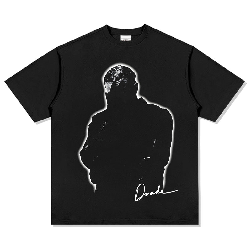 Streetwear Masculino Hip Hop Drake DRAKE Print Short Sleeve T-Shirt Vintage