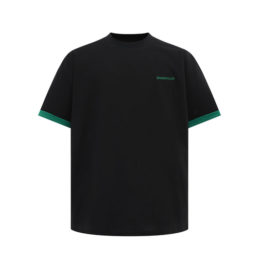 USA Vintage T-Shirt Contrast Letter Embroidery Men's and Women's Summer Loose