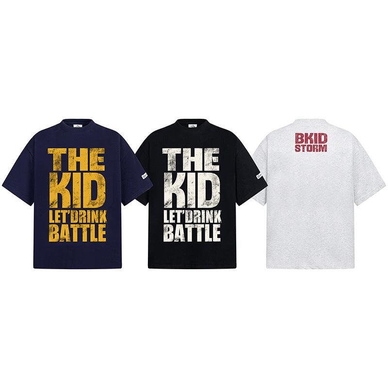 Hip Hop Clothes New York Vintage Alphabet Print Crew Neck Short Sleeve T-Shirt