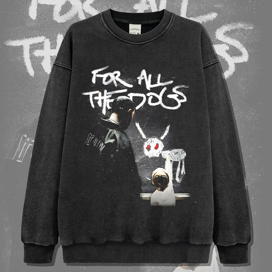 Marcas streetwear usa vintage drake dragon print crew neck sweater
