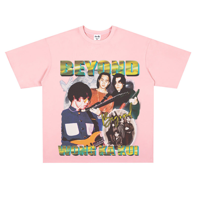 Film Star T Shirt Rock beyond Band Printed Loose Retro Cotton T-shirt for Men and Women