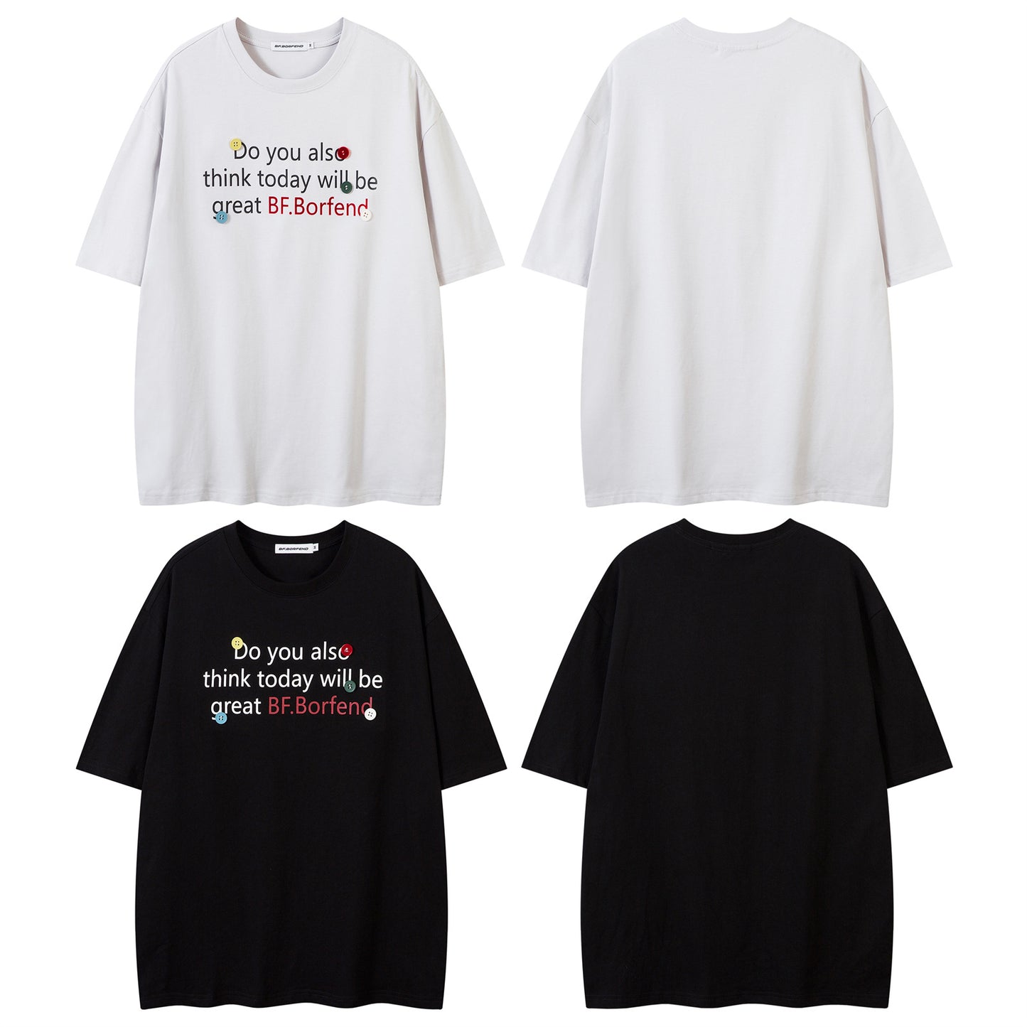 Distorted vintage alphabet print short-sleeved t-shirt summer loose top