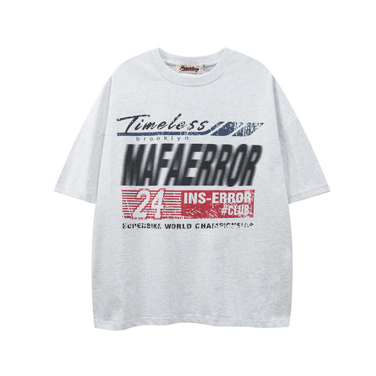 Retro Style Shirt For Men Summer Vintage Loose T-Shirt Short Sleeve