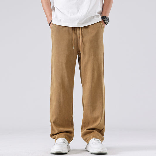 Men Casual Pants Spring Loose Denim Trousers