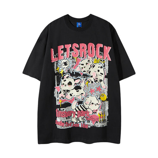 Nyc 1990 Shirt Retro Dog Print Cartoon Fun Short Sleeve T-Shirt
