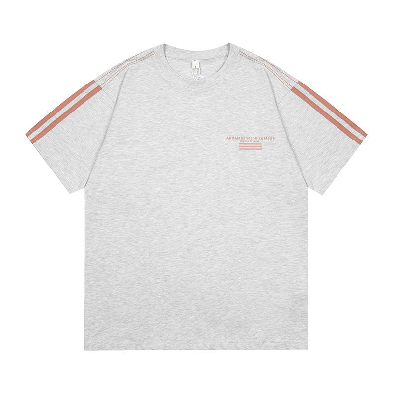 Vintage Tišö Rt Letter Embroidered Short Sleeve T-Shirt Loose Crew Neck