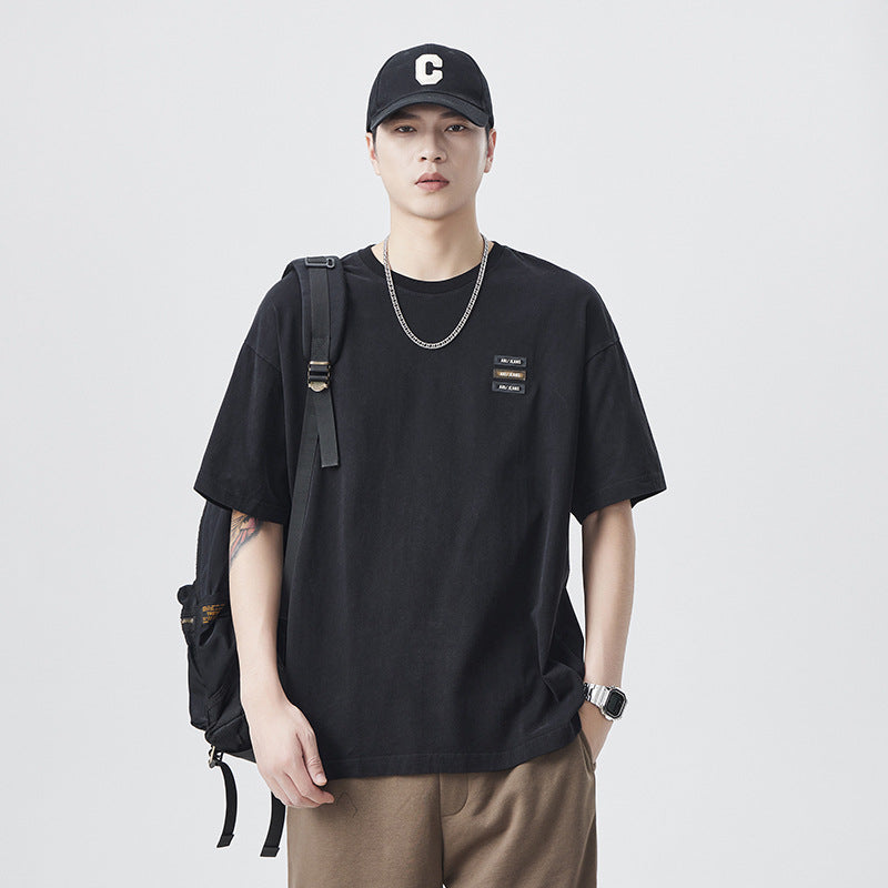 Men T-shirts Vintage Short Sleeve Loose Top Summer