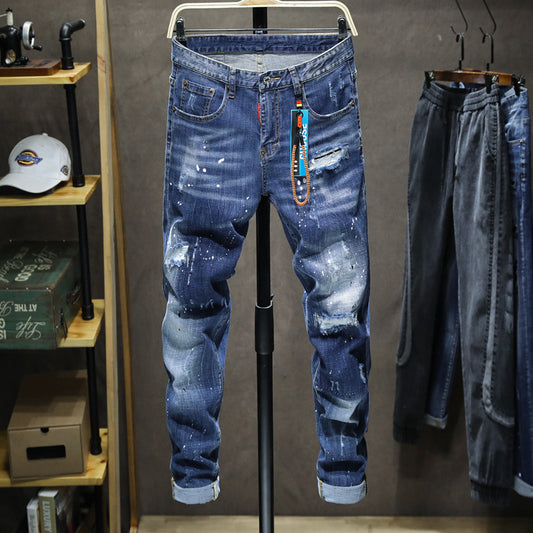1990 Fashion Jeans Ripped Denim Trousers