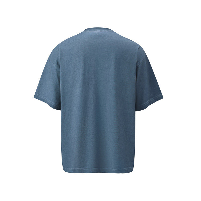 Hip hop clothing new york summer short sleeves retro washed old loose t-shirt