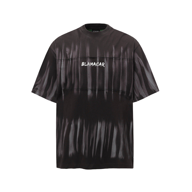 Casual Street Wear Vintage Tie-Dye Graffiti Loose Short Sleeve T-Shirt
