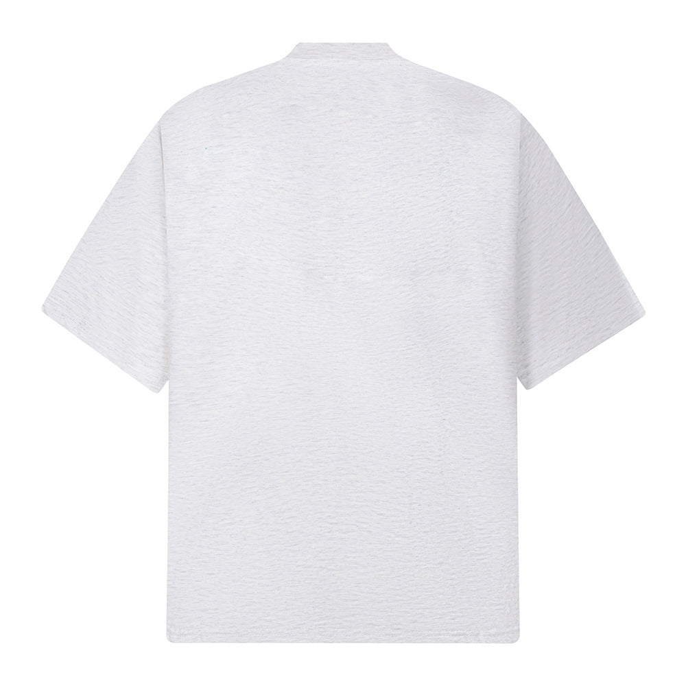 Nostalgia T Shirts Vintage Summer Short Sleeve T-Shirt Embroidered Crew Neck Loose Top