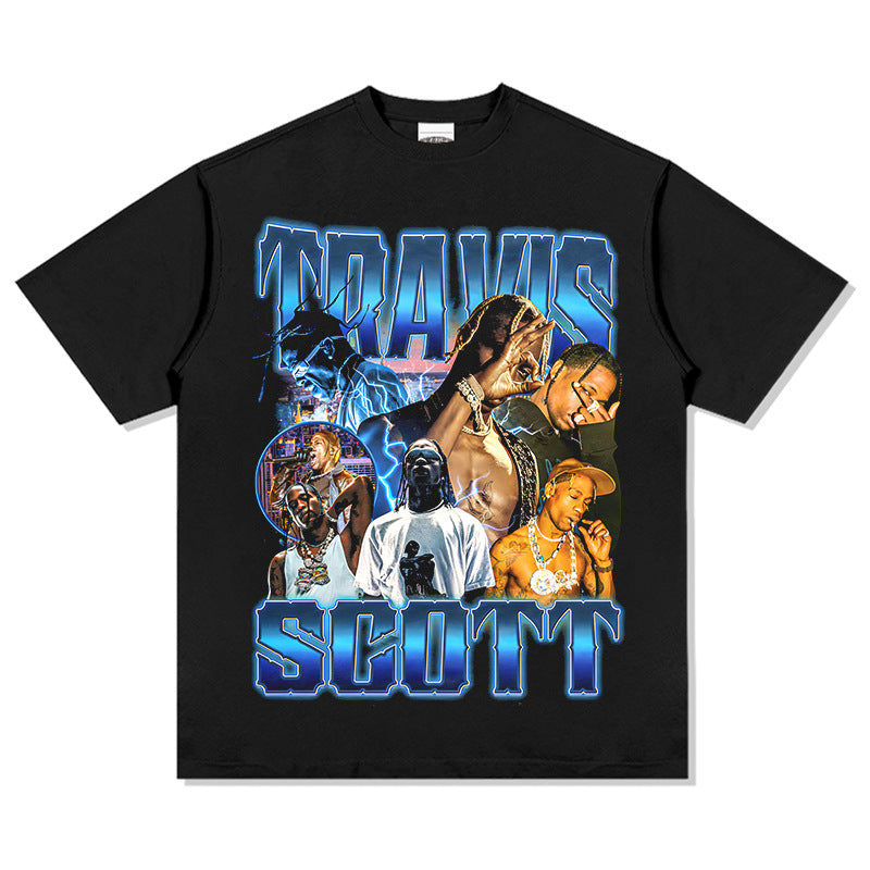New york hip hop shop vintage hip hop scott print short sleeve t-shirt