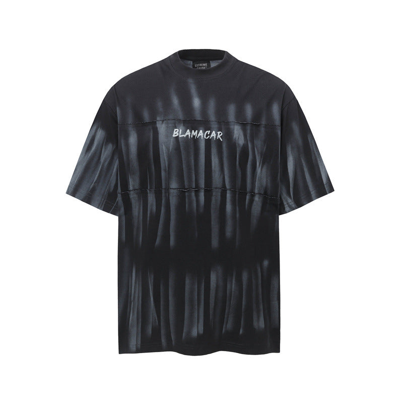 Casual Street Wear Vintage Tie-Dye Graffiti Loose Short Sleeve T-Shirt