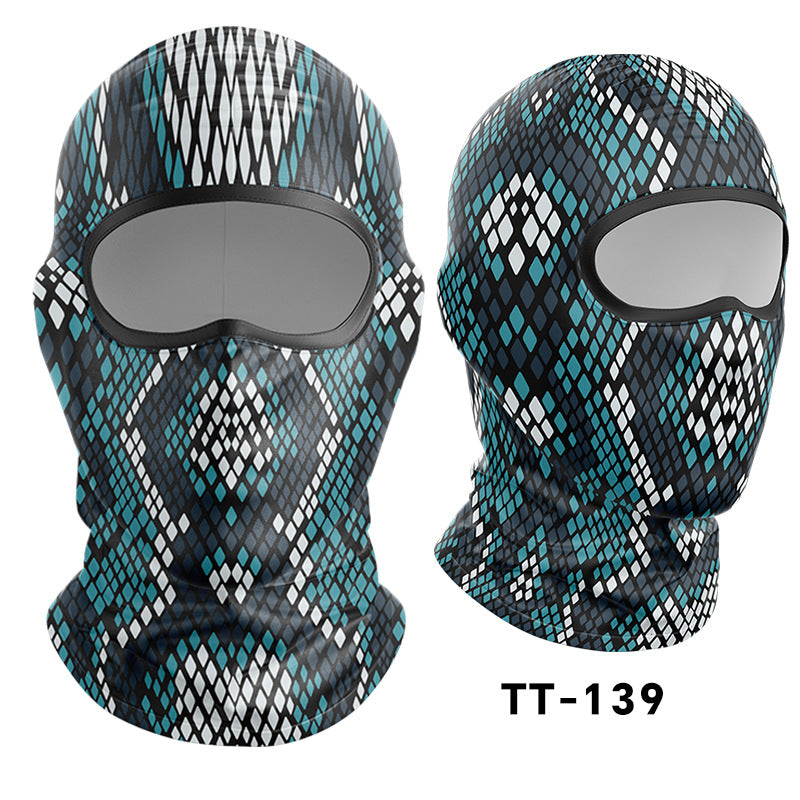 Cycling Windproof Hood Camouflage Python Ice Silk Mask Sunscreen Windproof