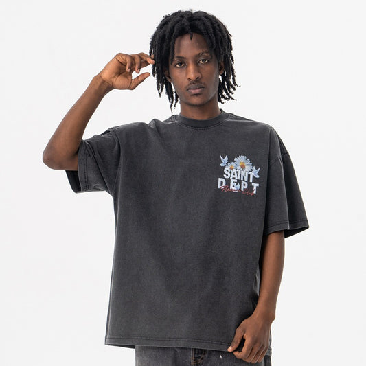 Vic Streetwear Summer Peace Dove Crew Neck Short Sleeve T-Shirt
