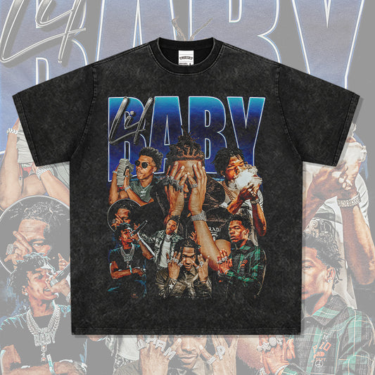 Outfit streetwear hip hop Lil Babe Lil Baby print short sleeve t-shirt